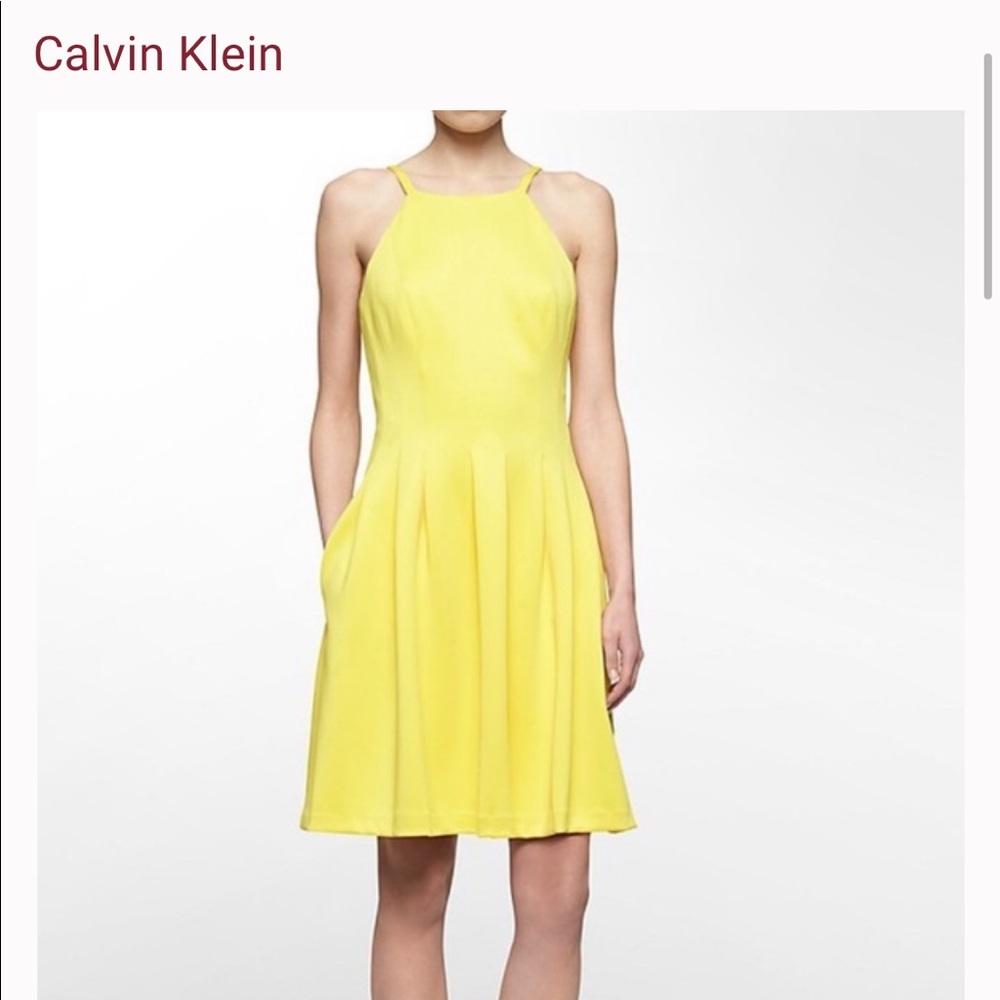 Calvin Klein pleated scuba dress (with Pockets!!)